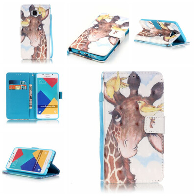 

Giraffe Design PU Leather Flip Cover Wallet Card Holder Case for SAMSUNG A510