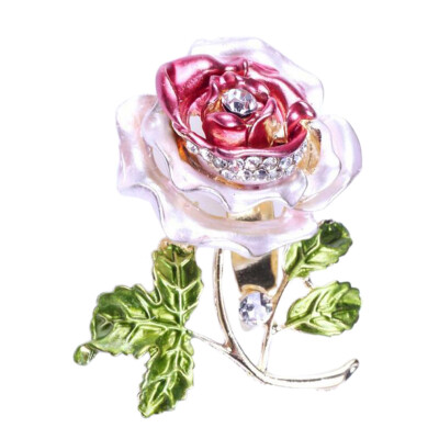

Luxury Elegant Women Rhinestone Crystal Rose Flower Brooch Pin Brooches