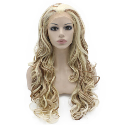 

Iwona Synthetic Hair Lace Front Long Wavy Blonde Auburn Mix Two Tone Wig