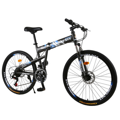 

Phoenix Phoenix 26 inch mountain bike 27 speed folding damping bike male&female students cycling gray blue
