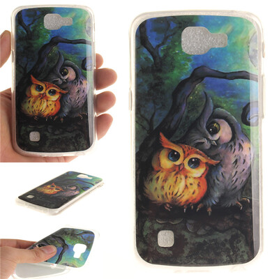 

Oil painting owl Pattern Soft Thin TPU Rubber Silicone Gel Case Cover for LG K4