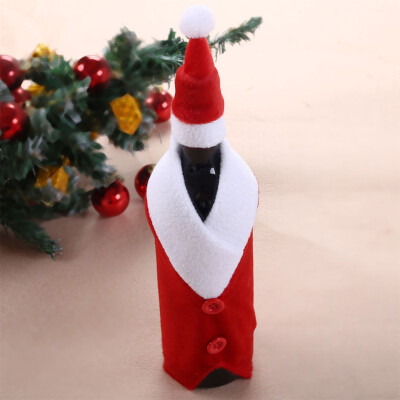 

Christmas Wine Bottle Set Santa Button Decor Bottle Cover Decor Home Party