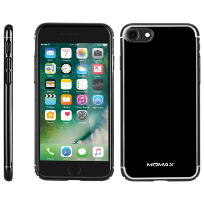 

MOMAX iPhone7 / 8 Mobile Shell Apple 7/8 Mobile Shell Cover All-In-One Drop Hard Shell Plating Metallic Texture 4.7inch Bright Black