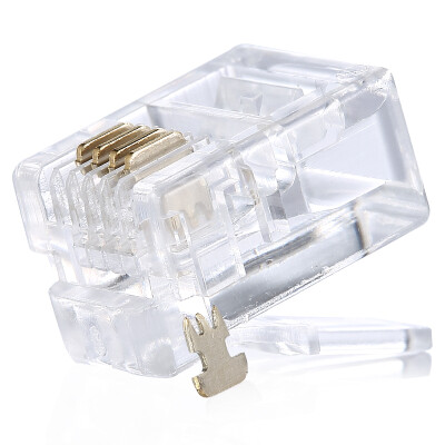 

AMPCOM (engineering) 6P4C telephone crystal head 4 core 2 core pure copper gold plated RJ11 voice telephone line connector 100 / bag