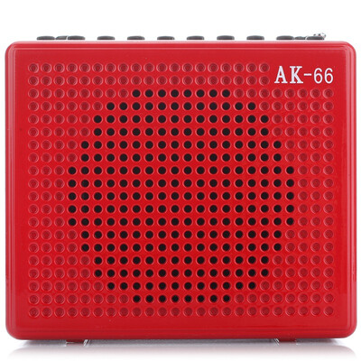 

Love lesson AKER AK66 loudspeaker loudspeaker teaching waist hanging plug U disk card bee loudspeaker sound red