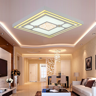 

NVW) ceiling lamp living room lights bedroom lights led lighting fashion simple can be divided control square three-color adjustable (78W 3000K +6500K