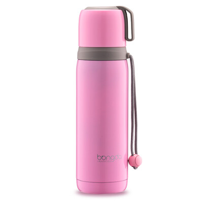 

Bangda vacuum insulation cup outdoor sports portable rope men&women children insulation cup pink 500ml