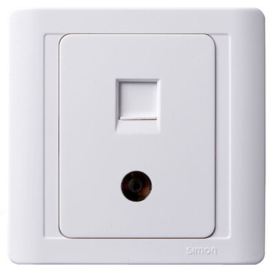 

Simon Electric simon N55301 TV plus telephone jack 55 Series 86 switch socket elegant white