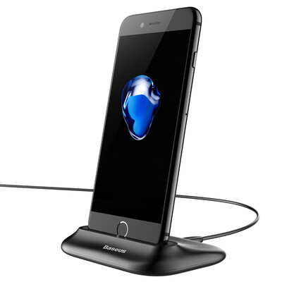 

Baseus Apple phone charging base lazy stent for iPhone6 ​​ 6s 7 Plus black to send Apple data cable