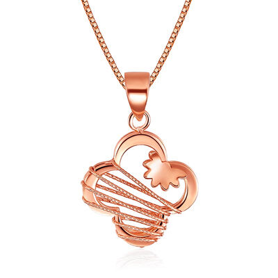 

Dumont DEMONE 18K Gold Pendant Clover Necklace Women's Rose Gold Cloak Chain Cloak Pendant 18K Gold Gold Pendant Send Silver Chain (SP0941KJ01 / Red 18K Gold