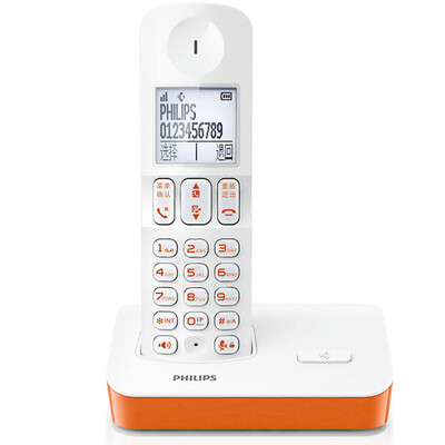 

Philips (PHILIPS) DCTG280 Цифровой беспроводной телефон китайский Меню / Handsfree / домашний офис телефон (оранжевый)