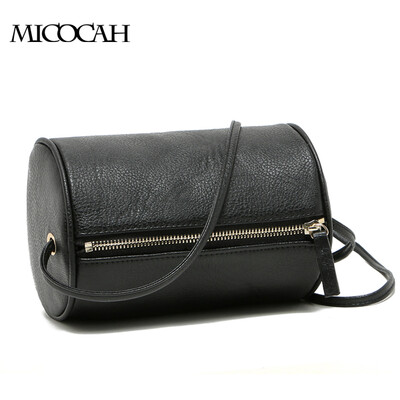 

Free Shipping Barrel-Shaped Fashion Women Messenger Bags High Quality Solid Color PU Leather Mini New Brand Women Bag