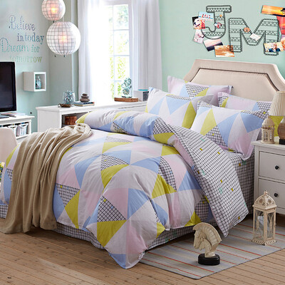 

Shengwei Bedding Set Cotton Print Three-piece Cotton Bed Sheets Single Student Dormitory Suite Simple Living 12m Bed