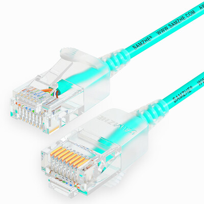 

Shanze SAMZHE SZQ-7020 super six types of thin diameter CAT6A high-purity oxygen-free copper network jumper 8-core twisted pair high-speed ultra-6 type RJ45 network cable 2 meters light green