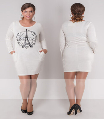 

New printing tight-fitting women's t-shirt bottoming dress