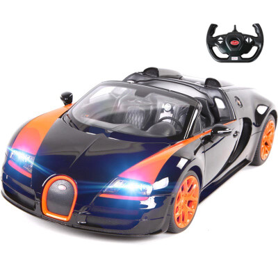 

Starlight Rastar remote control car 114 Bugatti built-in USB charging version can drift sports car boy children toy car model 70440 black orange