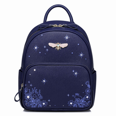 

European Fashion Jens STAR Women's Bag Shoulder Bag New Korean Wild School Wind Bag Leisure Backpack Female JS148 Blue