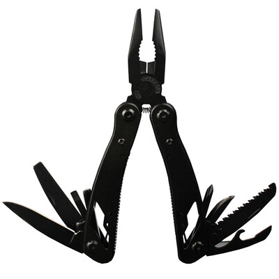 

Paulone saber multifunctional travel knife tool pliers stainless steel folding tool pliers GJQ888 black