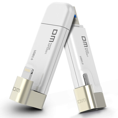 

DM Aiplay 64G Apple phone u disk USB30 Apple official MFi certified iPhone&iPad iMac double-headed rotary U disk white