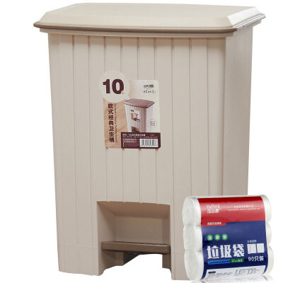 

Cis-US trash cans 16L square plastic trash cans Pedal household sanitary barrels including 90 garbage bags SM-4810