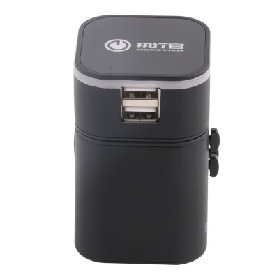 

Executive Officer EO CS-007S Black Global Business Travel Adapter Socket USB Rechargeable Socket Adapter