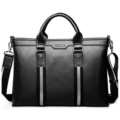 

P.kuone® марка мужчины портфель подлинные сумки кожа бизнес кожаная сумка для ноутбука портфель плечо мужские посланник Сумки