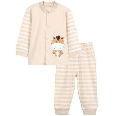 

Xin Song baby color cotton cardigan suit newborn spring and autumn color cotton underwear jacket pants suit shallow card its giraffe C286D66