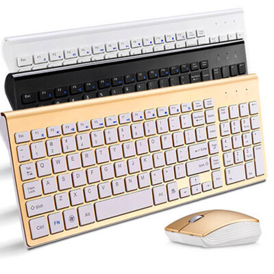 

Wireless mouse and keyboard set ultra-thin mute chocolate wireless mouse and keyboard set of computers