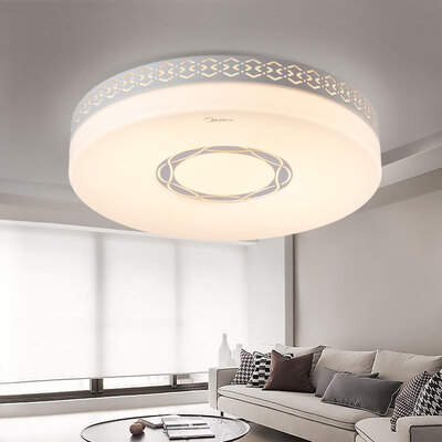 

Midea Midea LED ceiling lamp bedroom lamp living room study lamp white round simple fashion 24w crystal rhyme