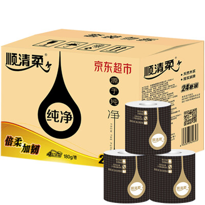 

Shunqing soft toilet paper pure version 4 layer 180g core rolls paper 24 volumes FCL sales