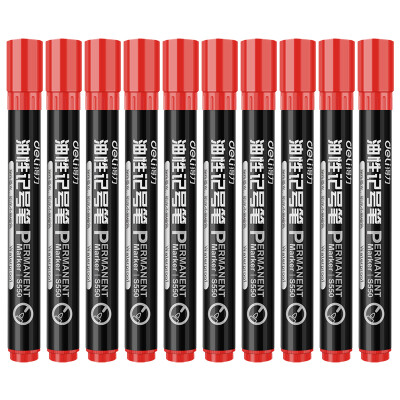 

Deli S550 oil ink writing eternal mark pen red 10 loaded