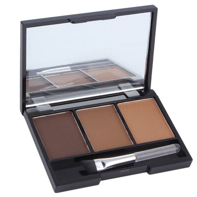

3-Цвет бровей порошок Палитра макияжа Shading С Brow Brush Зеркало Box Eye