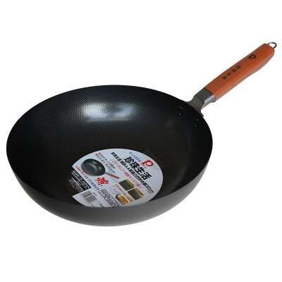 

Jingdong supermarket] pearl life (imported high-purity wok) health uncoated light pan 30cm double-sided bump anti-stick wok