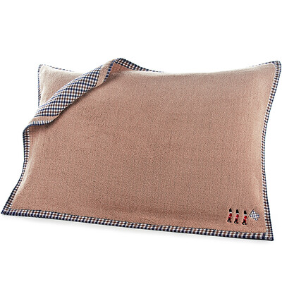 

【Jingdong Supermarket】 Sanli cotton A gauze cloth B side hair ring pillow towel 2 pieces installed 52 × 75cm cloth package side of the positive and negative pillow towel a pair of light brown