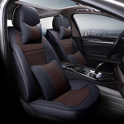 

Chi Qin leather car seat leather four seasons universal BMW 5 series Audi Hanlanda Ang Kewei seat cover leather all-inclusive - black coffee color