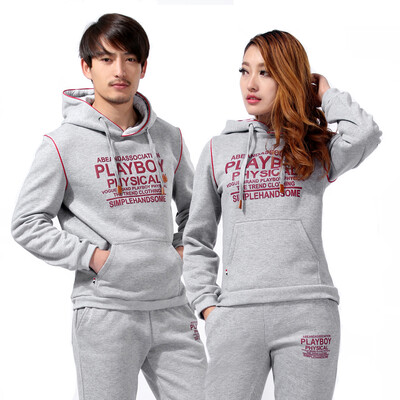 

Playboy (Плейбой) DS5010 моды Тонкий подростков пара свитер спортивный костюм случайные одежда мужчины и женщины с длинными рукавами футболки серые брюки XL