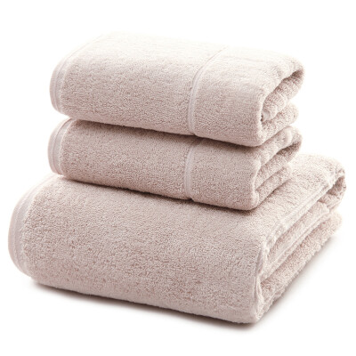 

Jingdong Supermarket] Sanli long-staple cotton A class of standard plain cashmere towel 2 + towel 1 piece of three-piece combination of random cutting cut more specifications towel class Dingzi brown