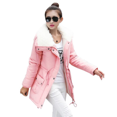 

CT&HF Women Fashion Down Jacket Sweet Pure Color Down Jacket Silm Thicken Long-Sleeved Down Jacket Women Coat Contracted Coa