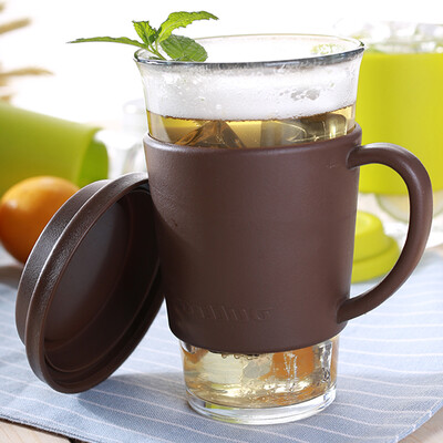 

【Jingdong Supermarket】 Sanguang clouds glasslock Korea imported tempered glass water cup cup with a set of insulation sets RC107 brown / 380ml
