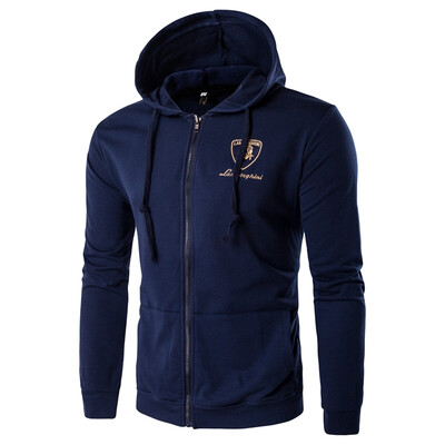 

Men Cotton Solid Color Hoodie Coats