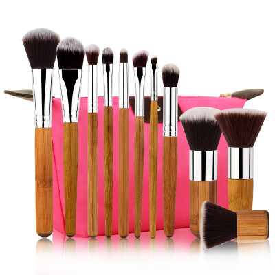 

Jingdong supermarket excellent home UPLUS Tan Hua bamboo handle makeup brush 11 sets of brush to send a cosmetic bag loose powder brush eye shadow brush eyeliner brush blush brush