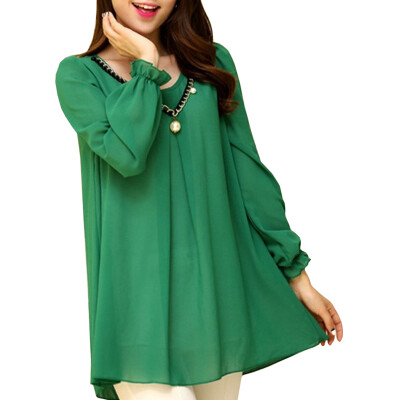 

CT&HF Women Long Sleeves Shirt Women Casual Chiffon Blouse