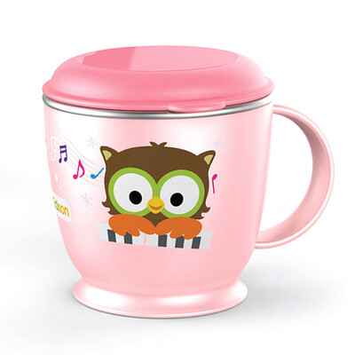 

Edison Edison Owl anti-skid stainless steel single handle cup pink with cover 240ML