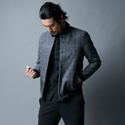 

YOSE куртки Мужчины с длинным рукавом Print Trends Корейский стиль пальто воротник куртка куртка