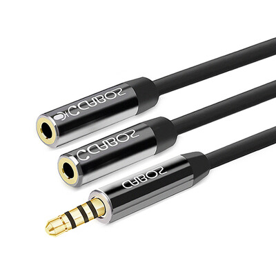 

Ferguson cabos headphone splitter headset one two diverter phone headset microphone two in one adapter headset adapter 1 minute 2 02M black F07503