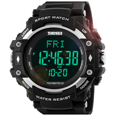 

Time the United States skmei sports watch outdoor multi-function running test heart rate electronic watch 1180 silver