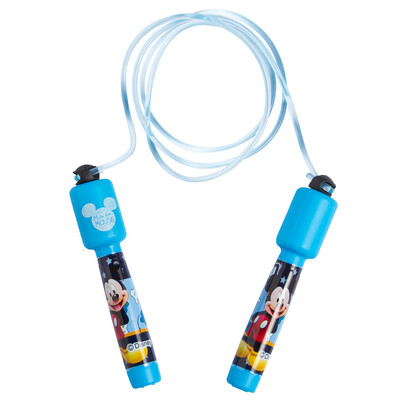 

Disney jump rope children jump rope adjustable length countable rope skipping Disney plastic handle rainbow 31003 blue Mickey