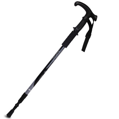 

Red camp outdoor aluminum trekking pole portable walking walking stick crutch T black