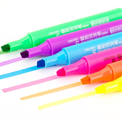 

Deli 33208 marked eye-catching highlighter 3 pcs / card orange green yellow tricolor