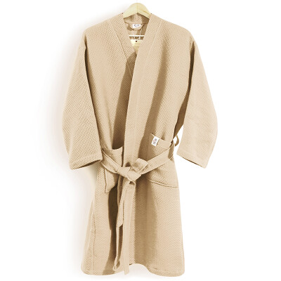 

Sanli combed cotton lonely honeycomb leisure leisure robe star hotel club bathrobe lovers home service men&women sweat steamed sauna suit four seasons common L beige